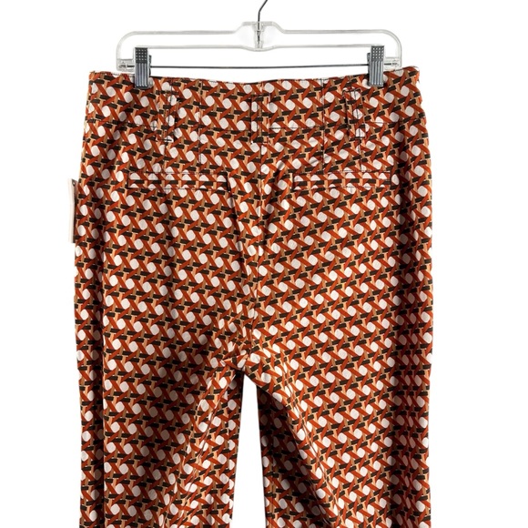 MAEVE by Anthropologie THE NAOMI Geometric Orange Brown Pants NWT $138 - Picture 4 of 6